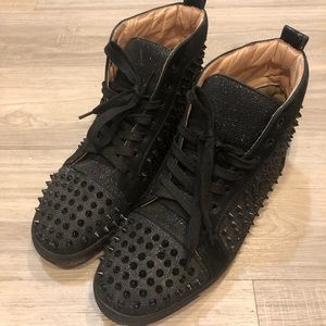 Christian Louboutin Black All Over Spike Sneakers